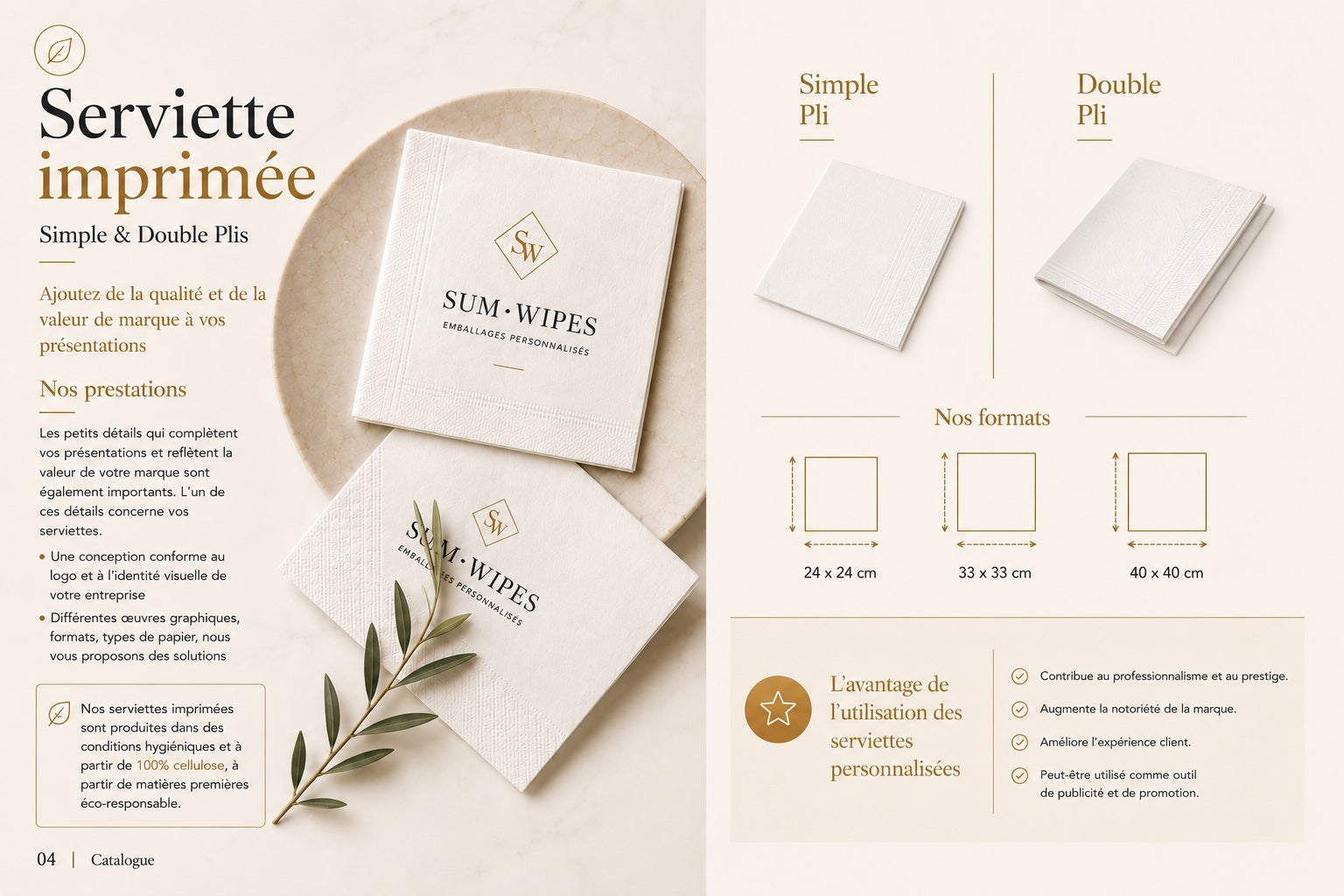 Serviettes personnalisées