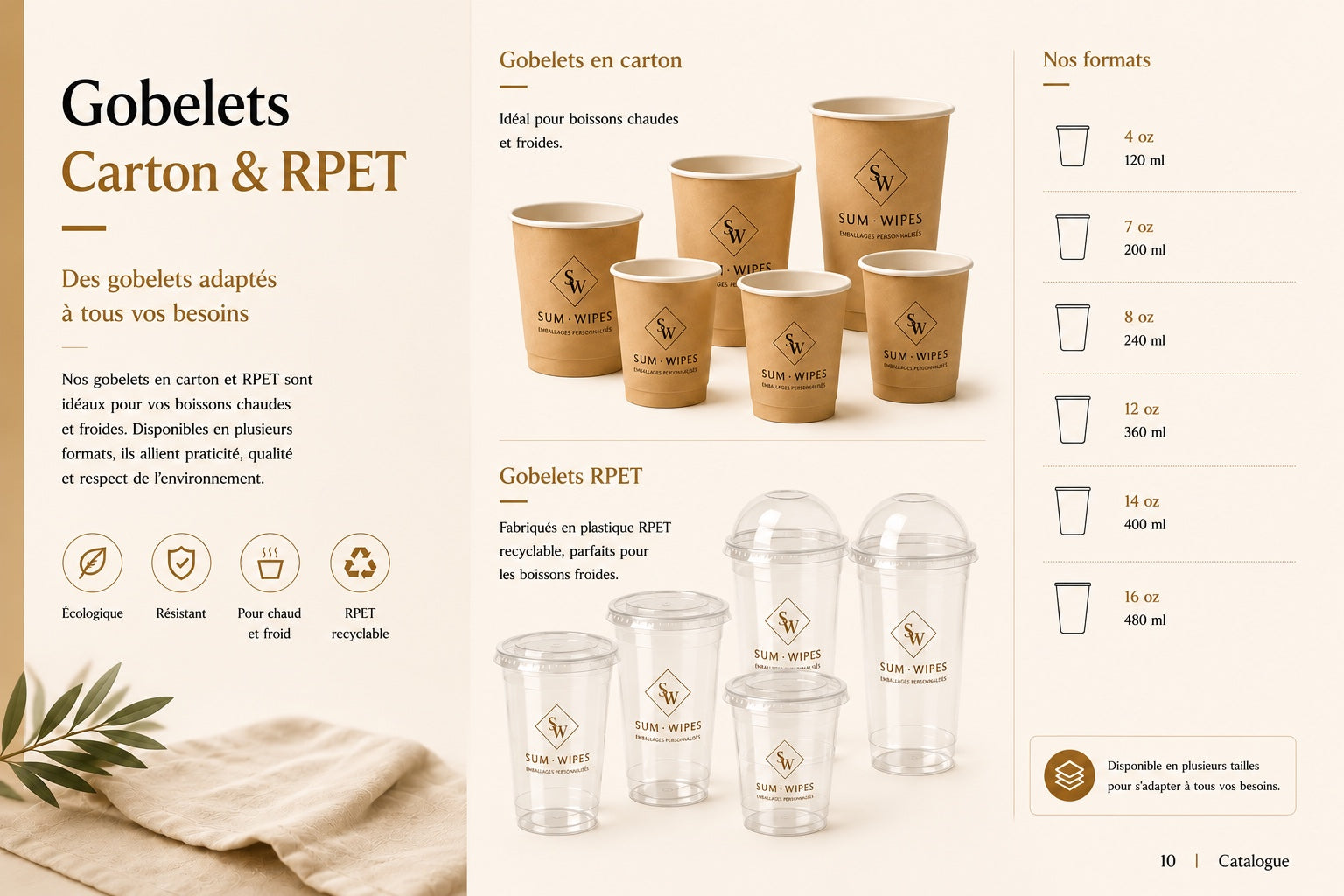 Gobelets carton & RPET